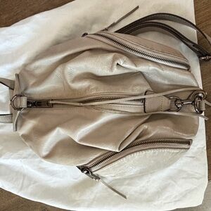 Elegant Cream Leather Women's Bag